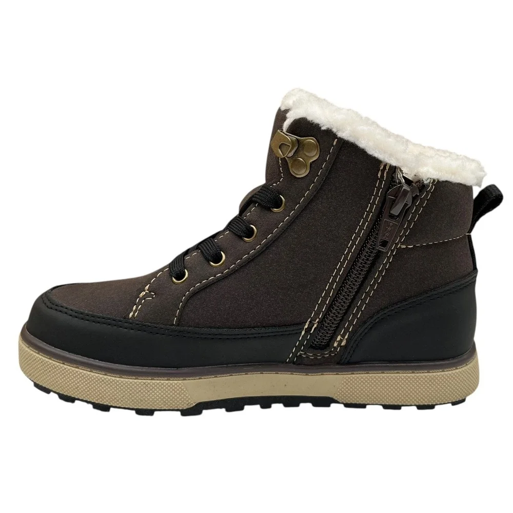 Eddie Bauer Little Boys Faux-Shearling Lined Ankle Boots Size 13 Brown-Tan-Black